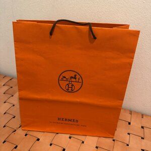 Hermès Paris Orange Shopping Gift Bag – Large Size | 16.5" x 18.25"